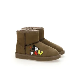 Brown Mickey Faux Fur Boots