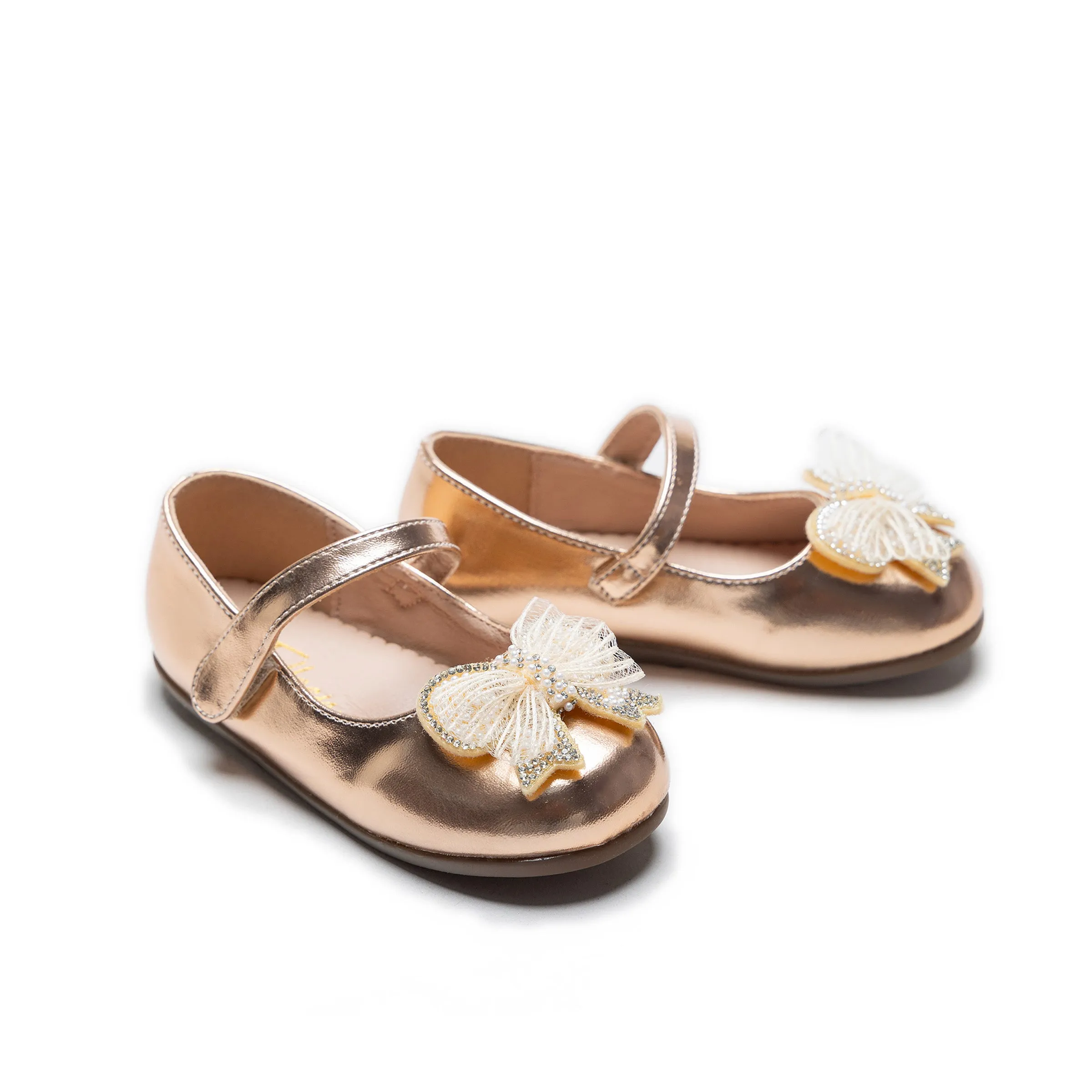 Champagne Charlotte Ribbon Flats