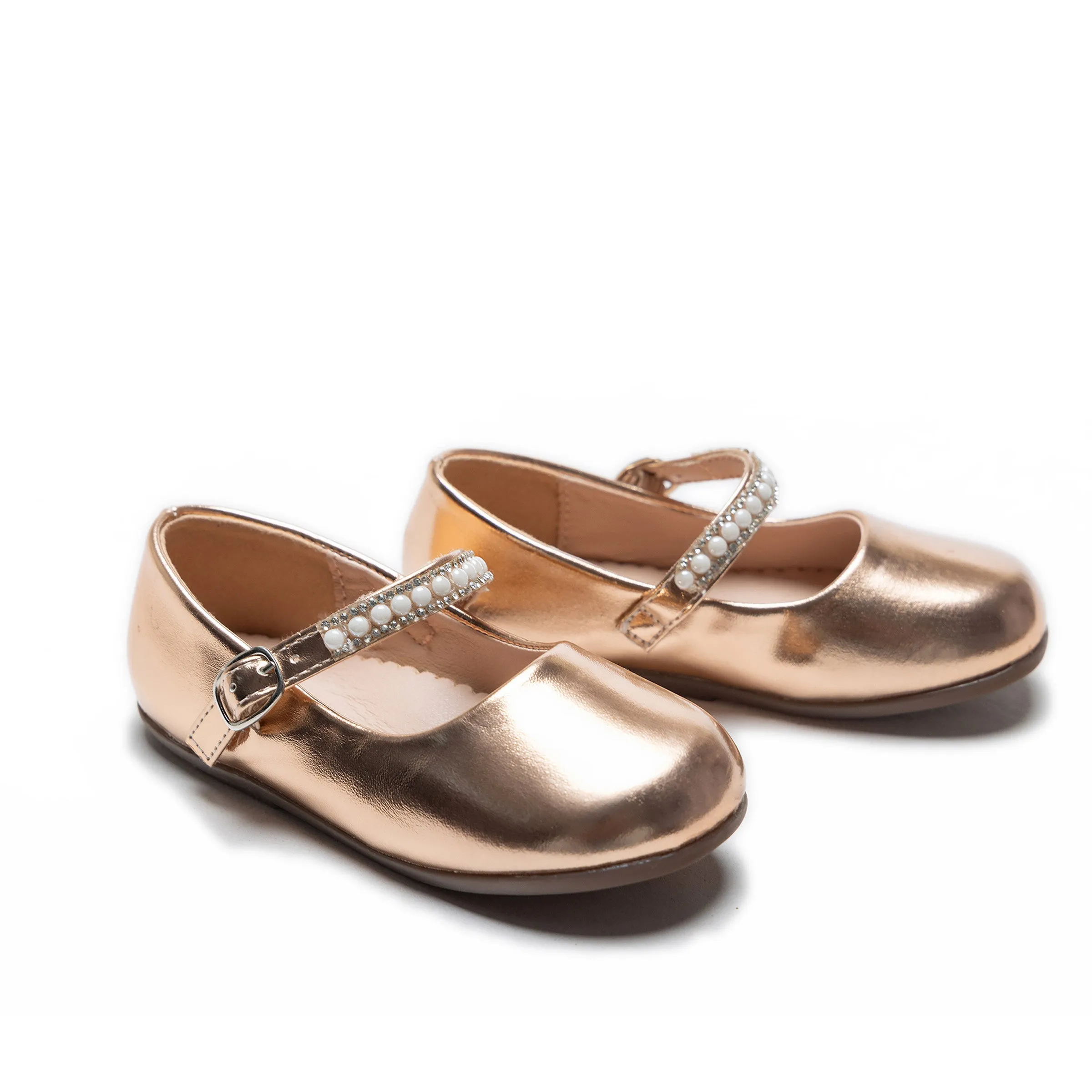 Champagne Margot Pearl Band Flats