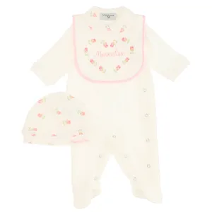Cream Floral Logo Bodysuit Set