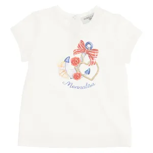 Cream Ocean Theme Logo T-Shirt
