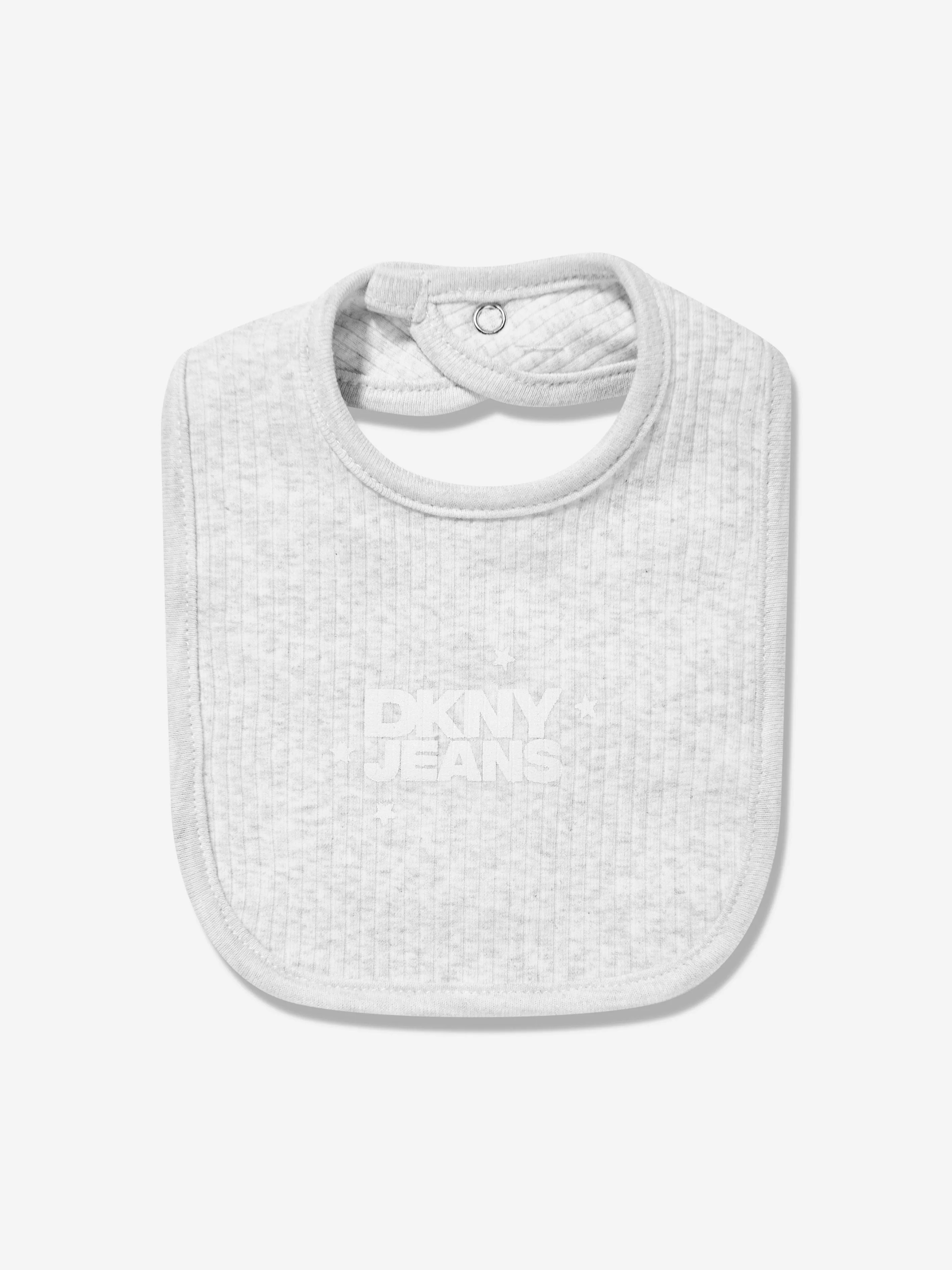 DKNY Baby Bibs and Socks Set in Grey