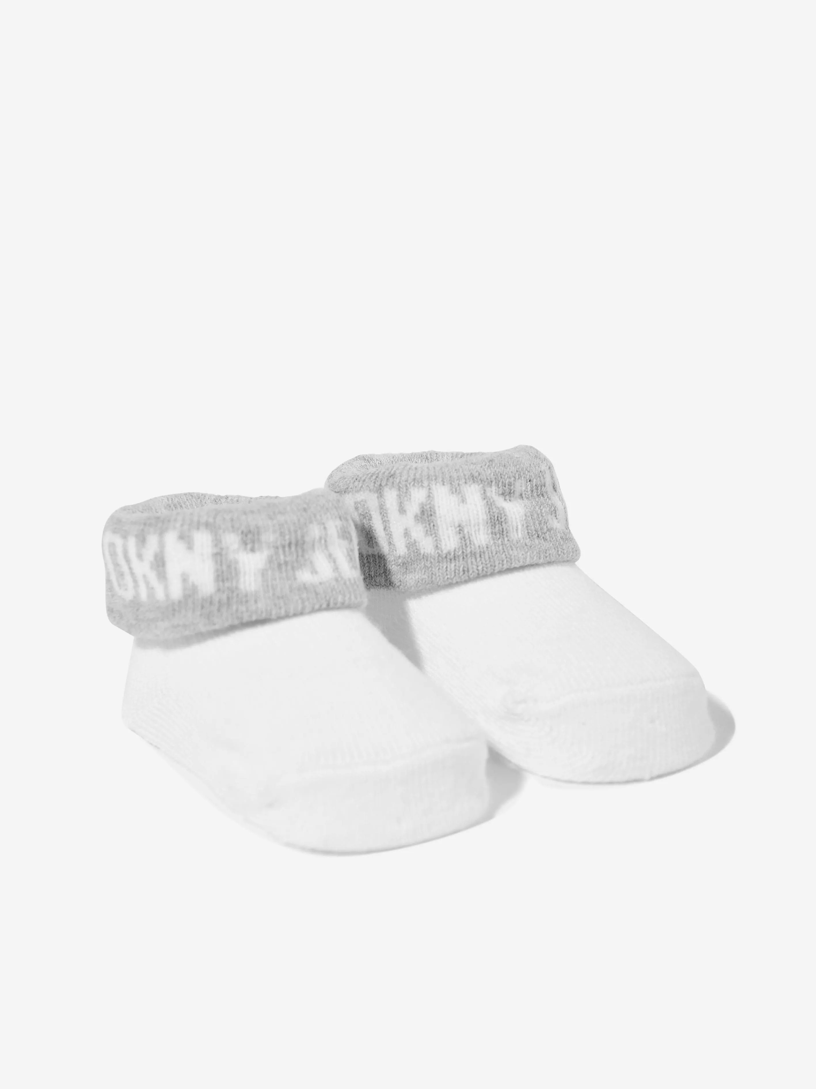 DKNY Baby Bibs and Socks Set in Grey