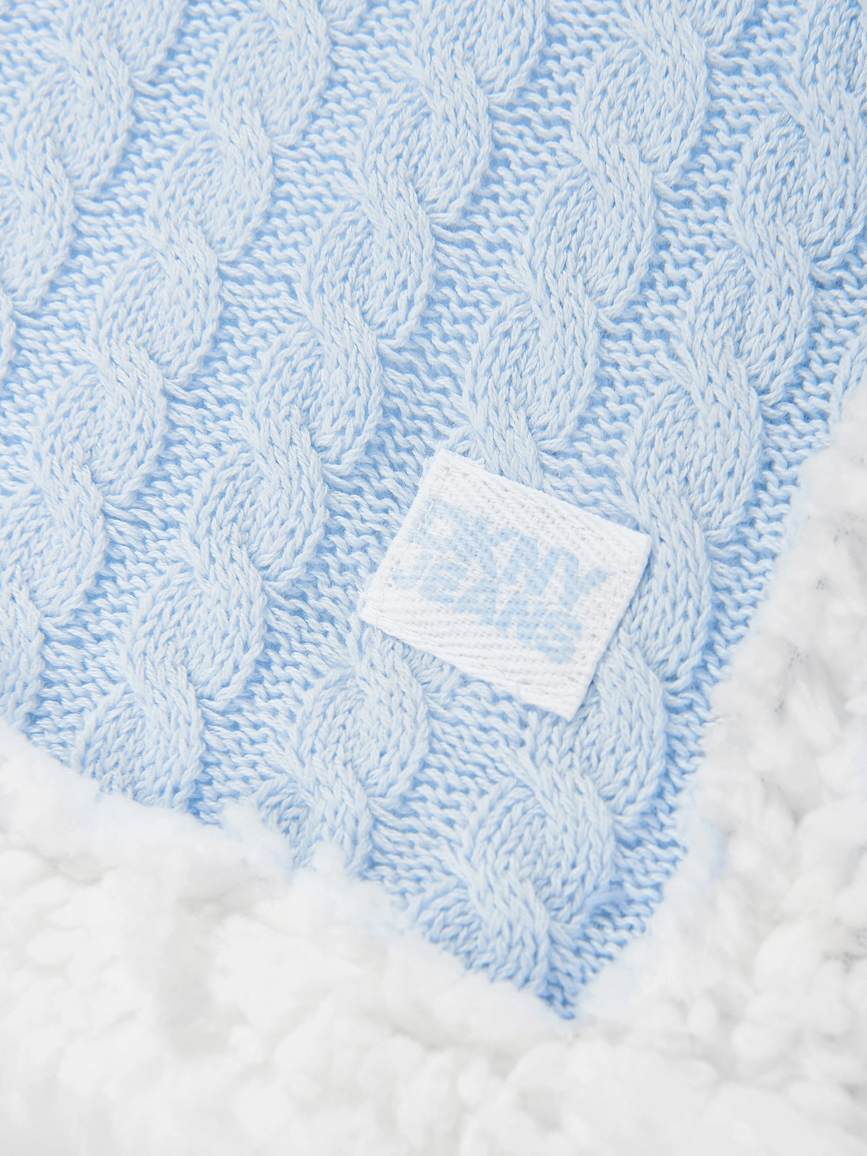 DKNY Baby Boys Sherpa Fleece Blanket in Blue (90cm)
