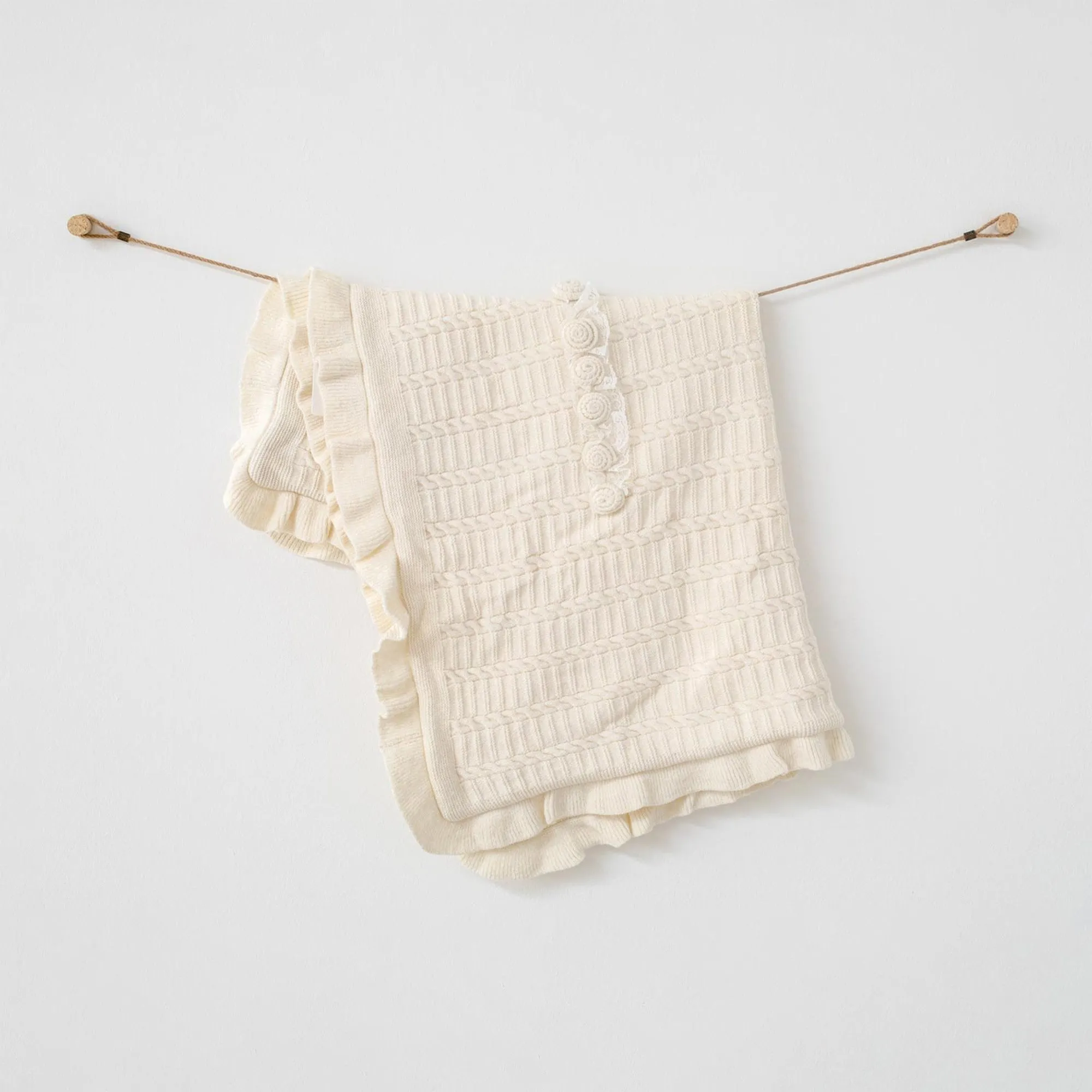 Ecru Knitted Blanket