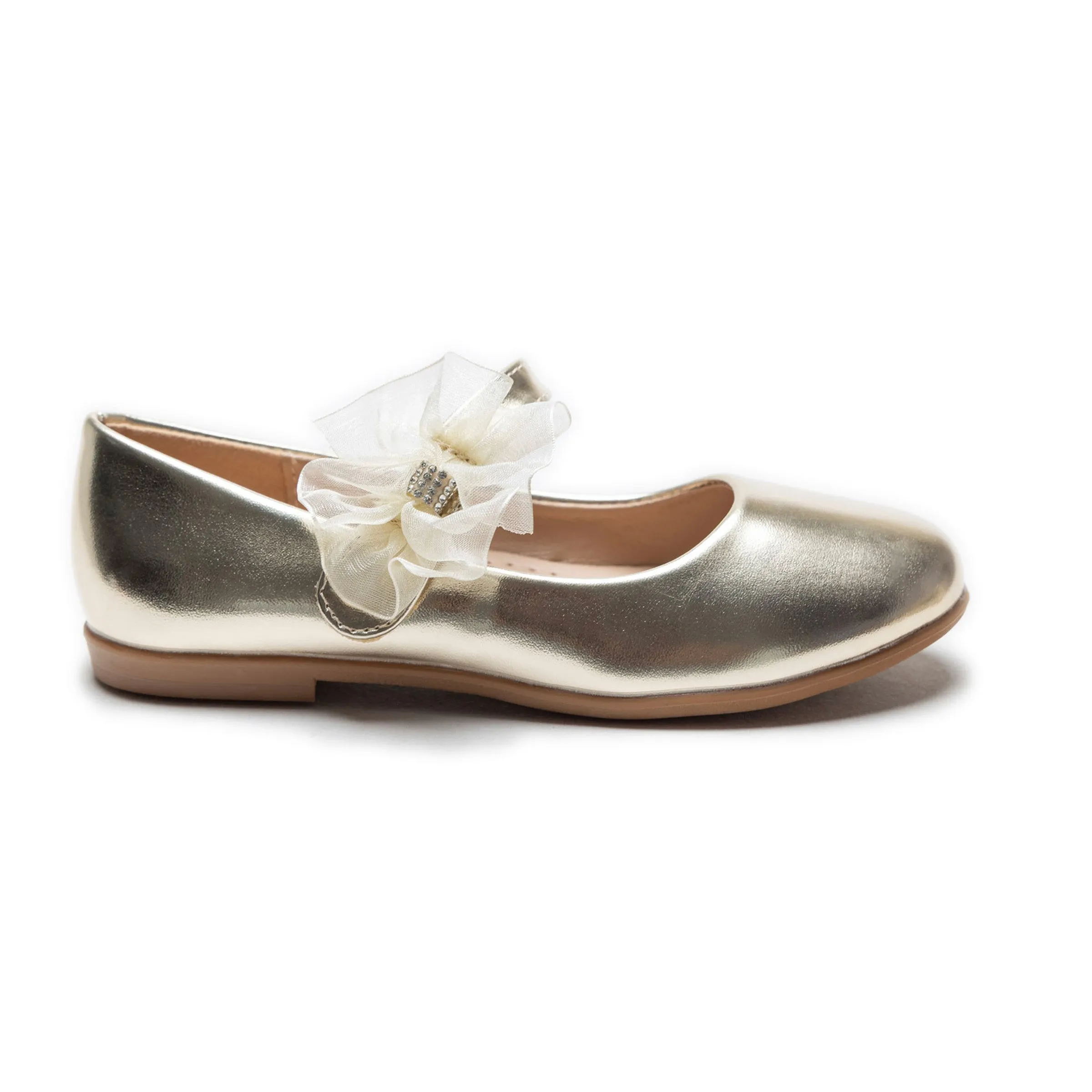 Gold Haile Rhinestone Flower Flats