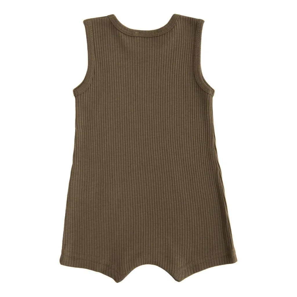 Green Olive Sleeveless Modal Shortie