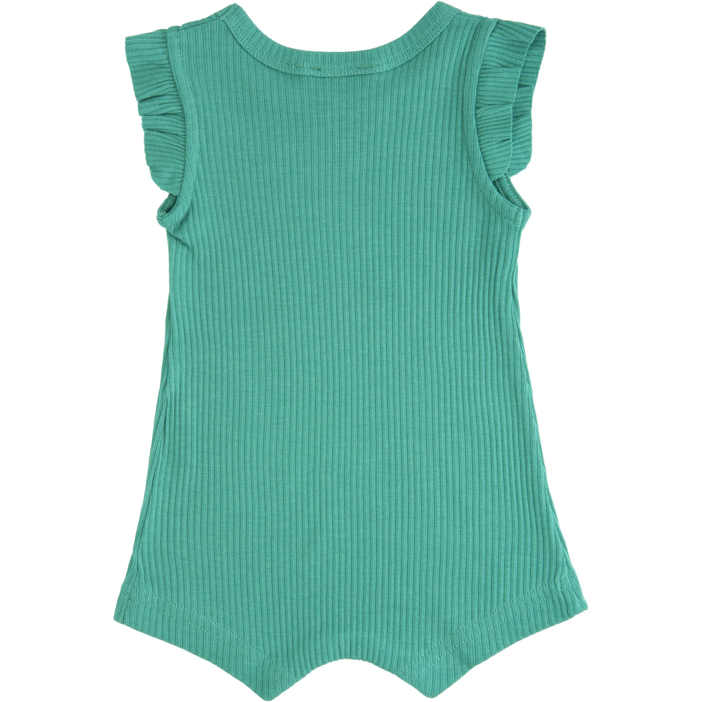 Green Turqoise Ruffle Sleeve Modal Shortie