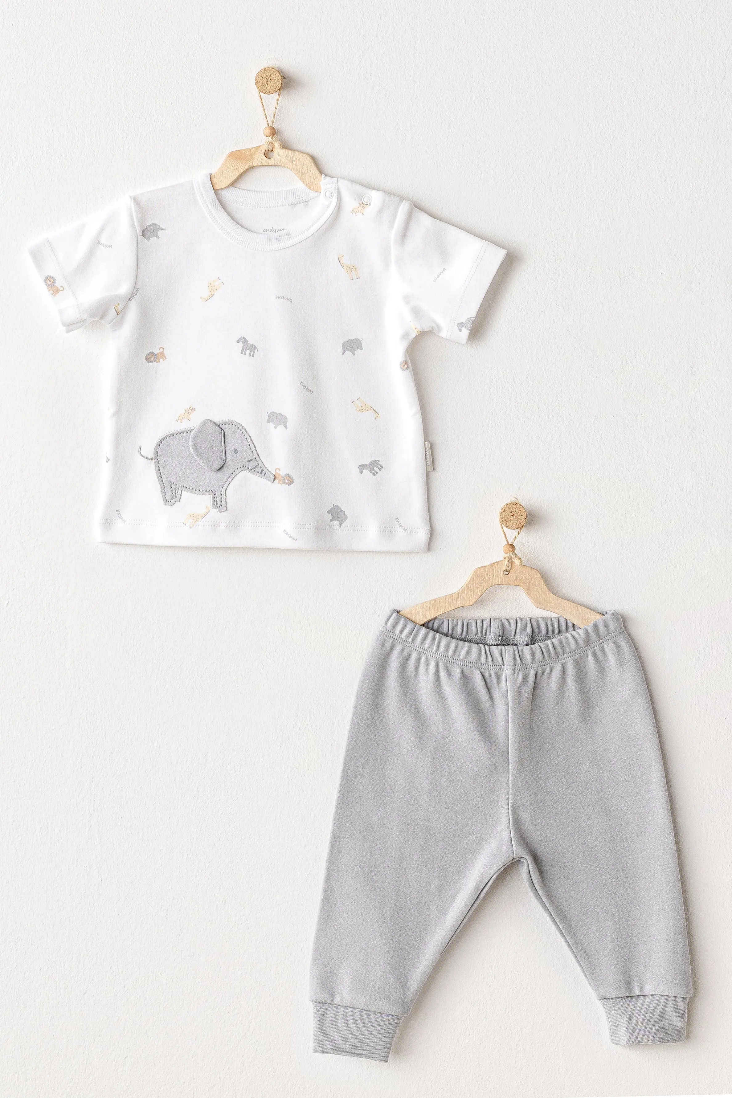 Grey Little King Elephant Pants Outfit