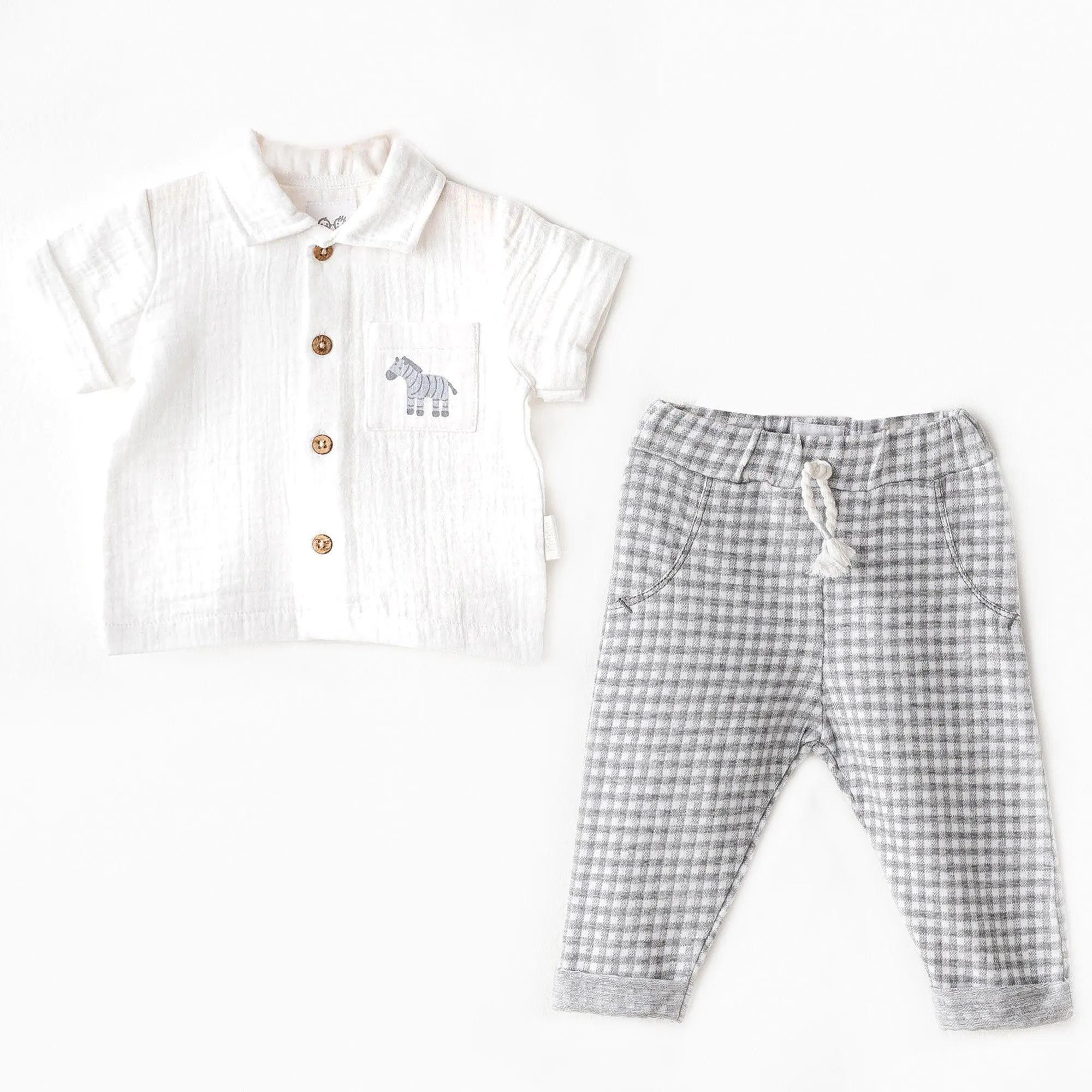Grey Little King Zebra Pants Outfit