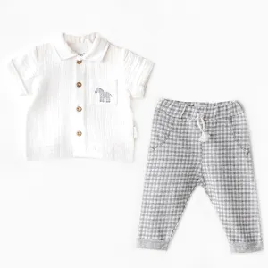Grey Little King Zebra Pants Outfit