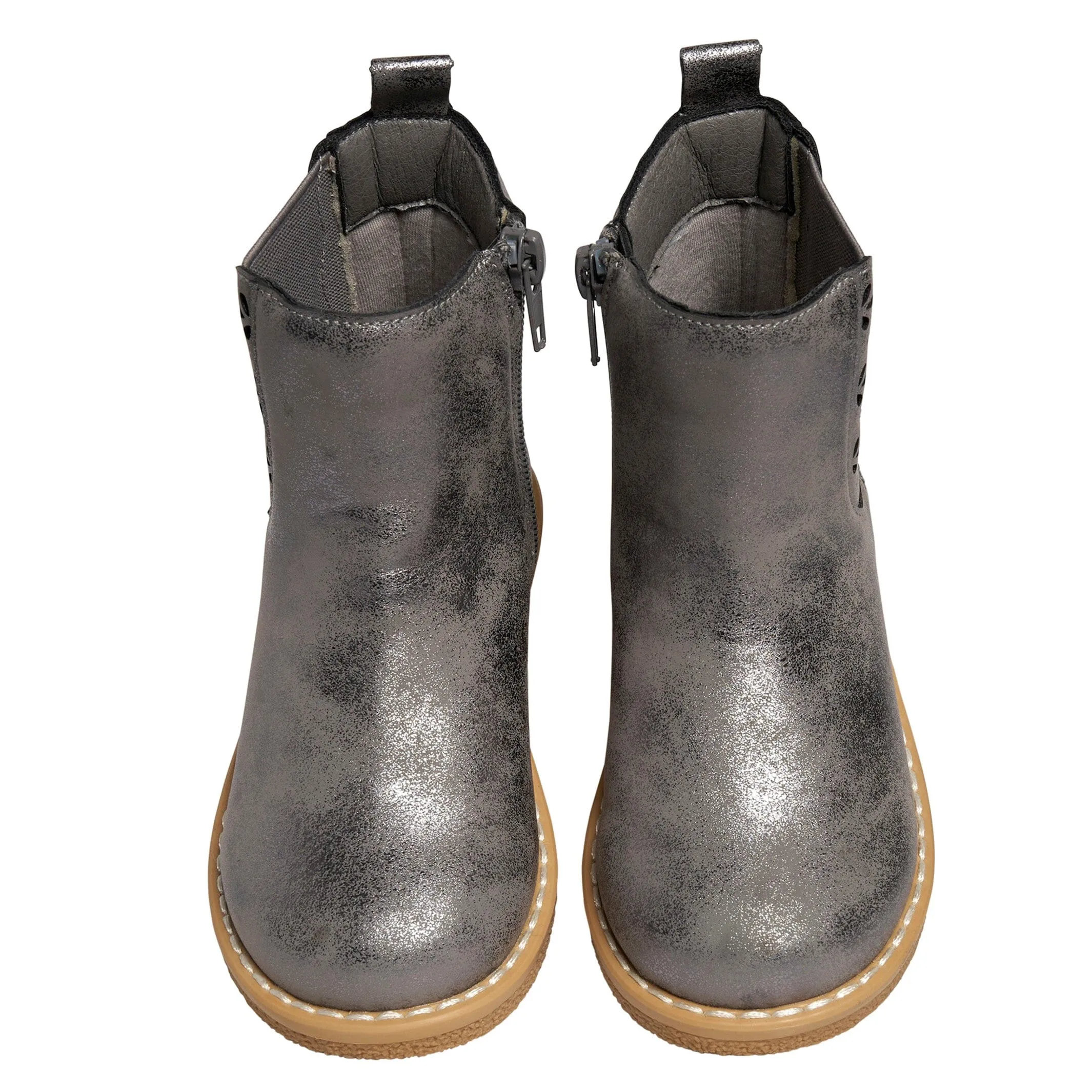 Infant & Toddler Girls Metallic Dark Grey Chelsea Boot Gerber Childrenswea