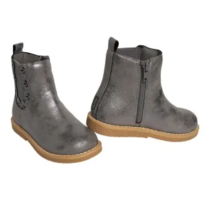 Infant & Toddler Girls Metallic Dark Grey Chelsea Boot Gerber Childrenswea