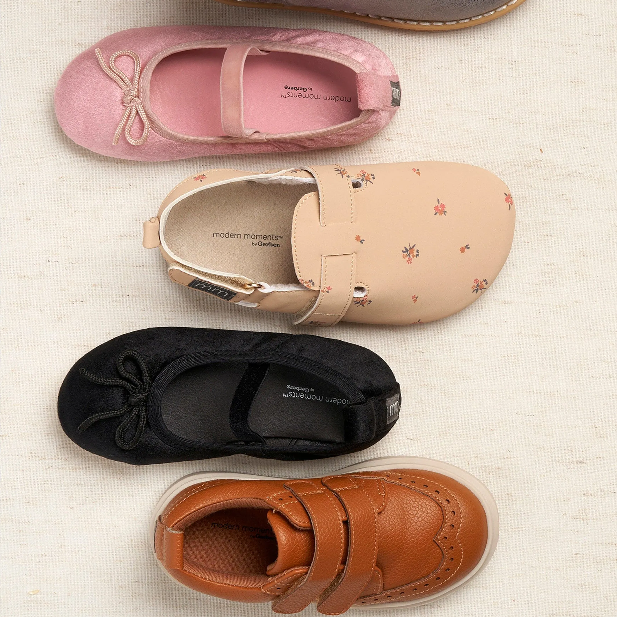 Infant & Toddler Girls Pink Velvet Ballet Flats Gerber Childrenswea