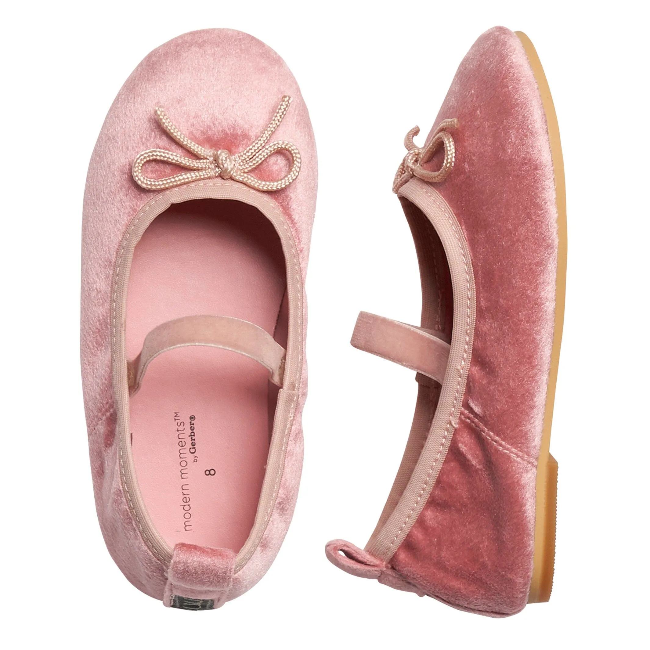 Infant & Toddler Girls Pink Velvet Ballet Flats Gerber Childrenswea