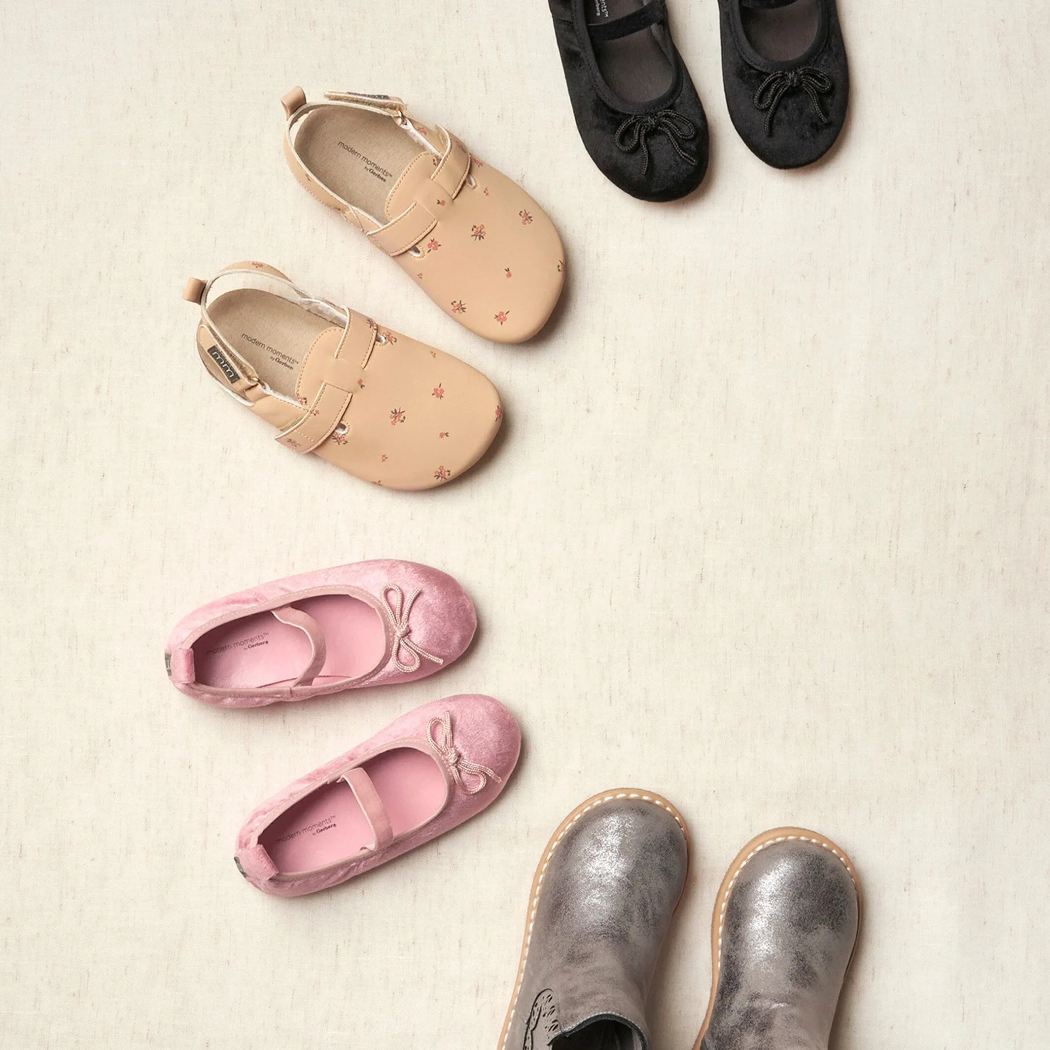 Infant & Toddler Girls Pink Velvet Ballet Flats Gerber Childrenswea