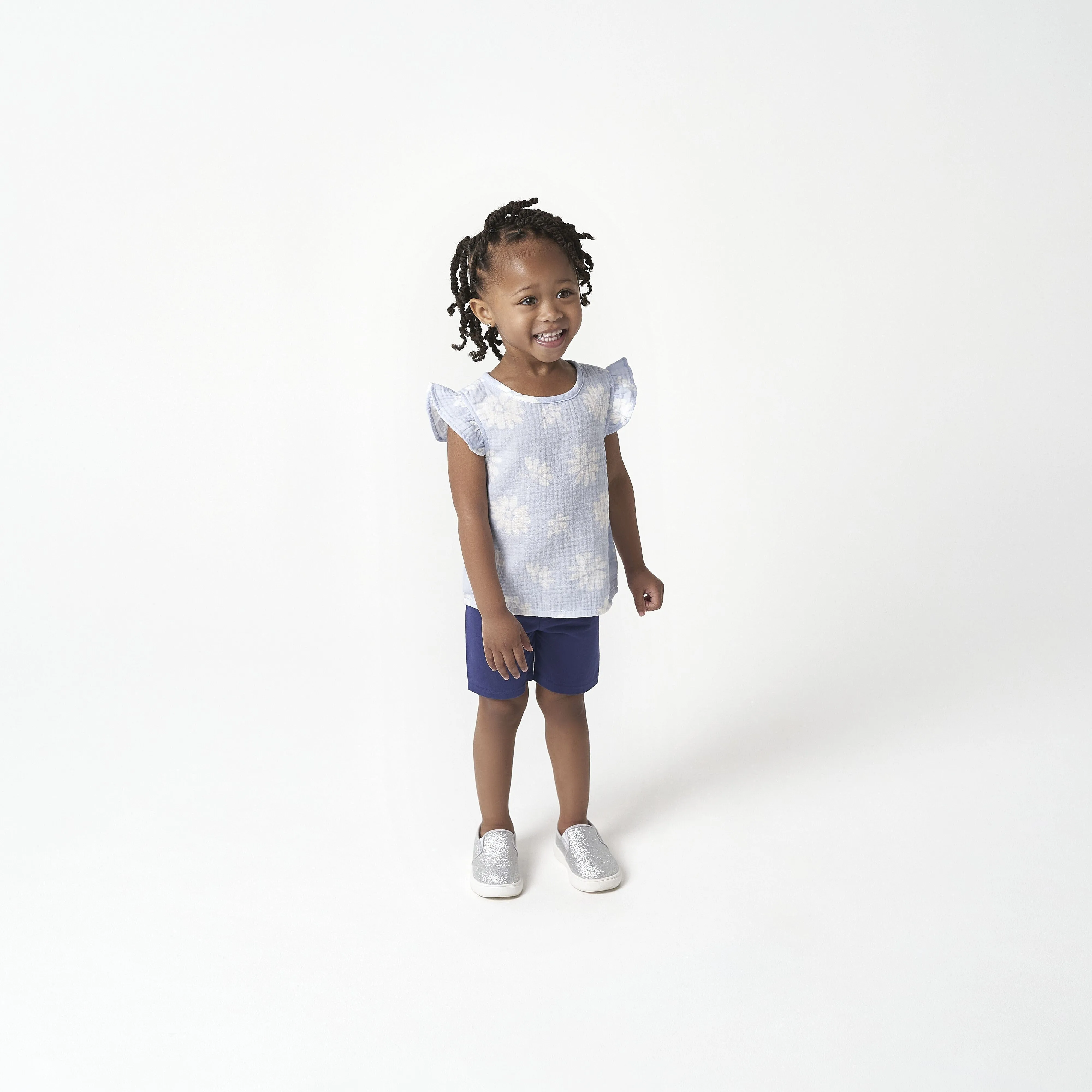 Infant & Toddler Girls Silver Glitter Slip-On Sneaker Gerber Childrenswea