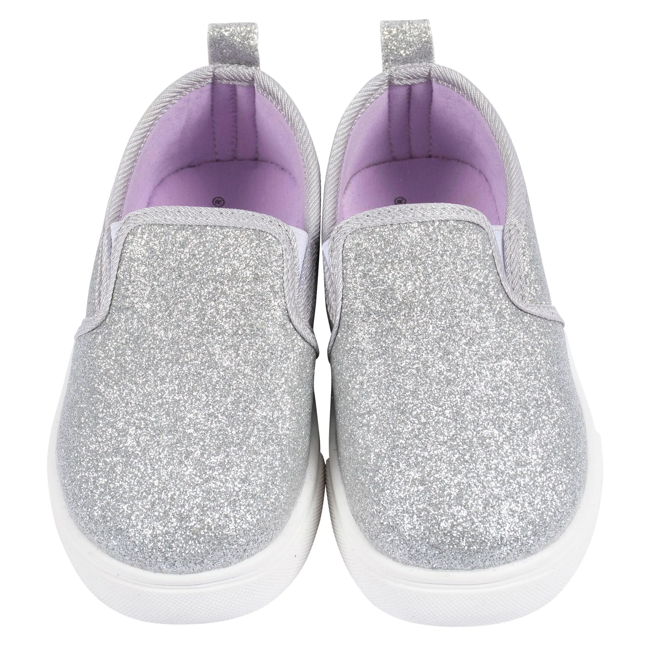 Infant & Toddler Girls Silver Glitter Slip-On Sneaker Gerber Childrenswea