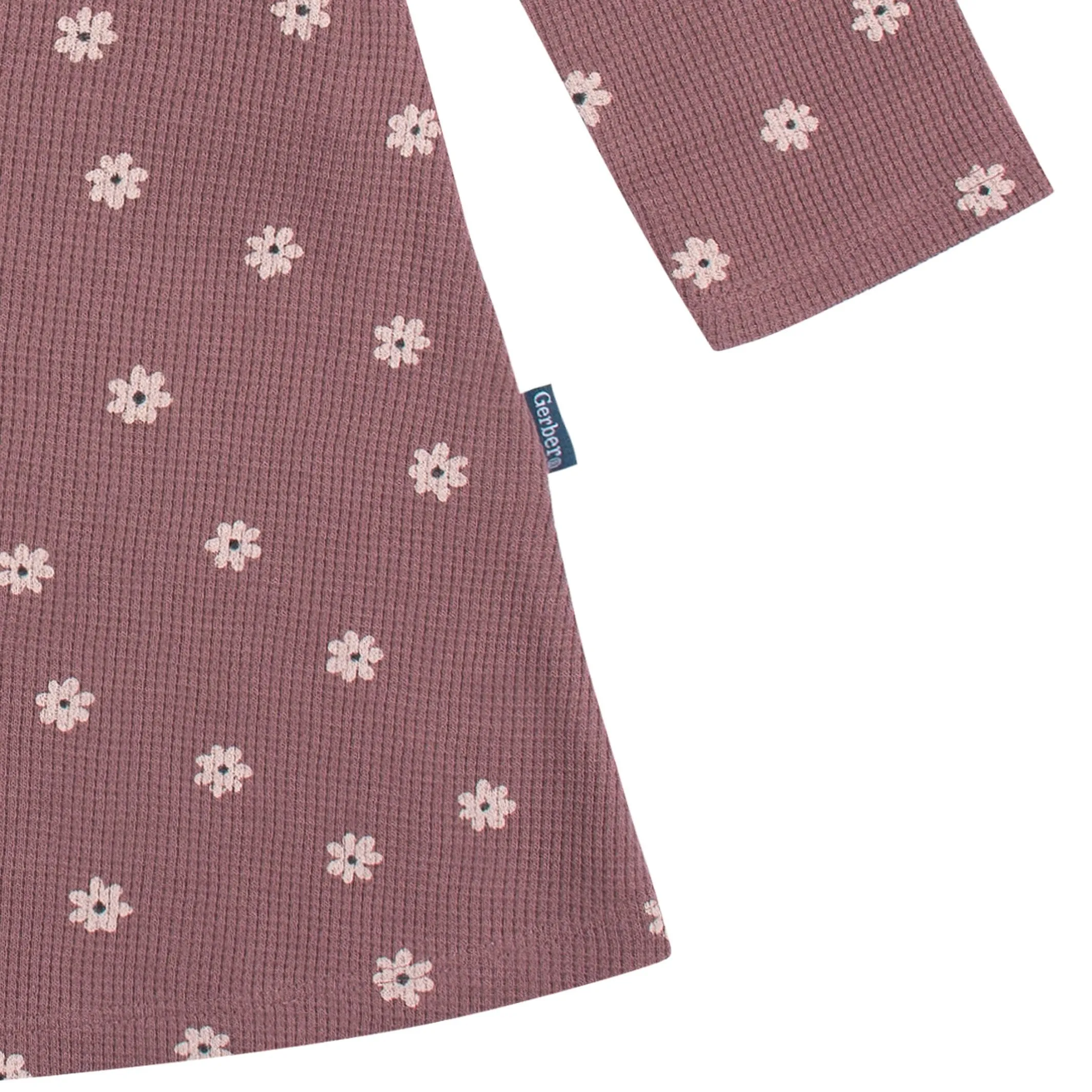 Infant and Toddler Girls Pink Daisies Dress with Ruffle Gerber Childrenswea