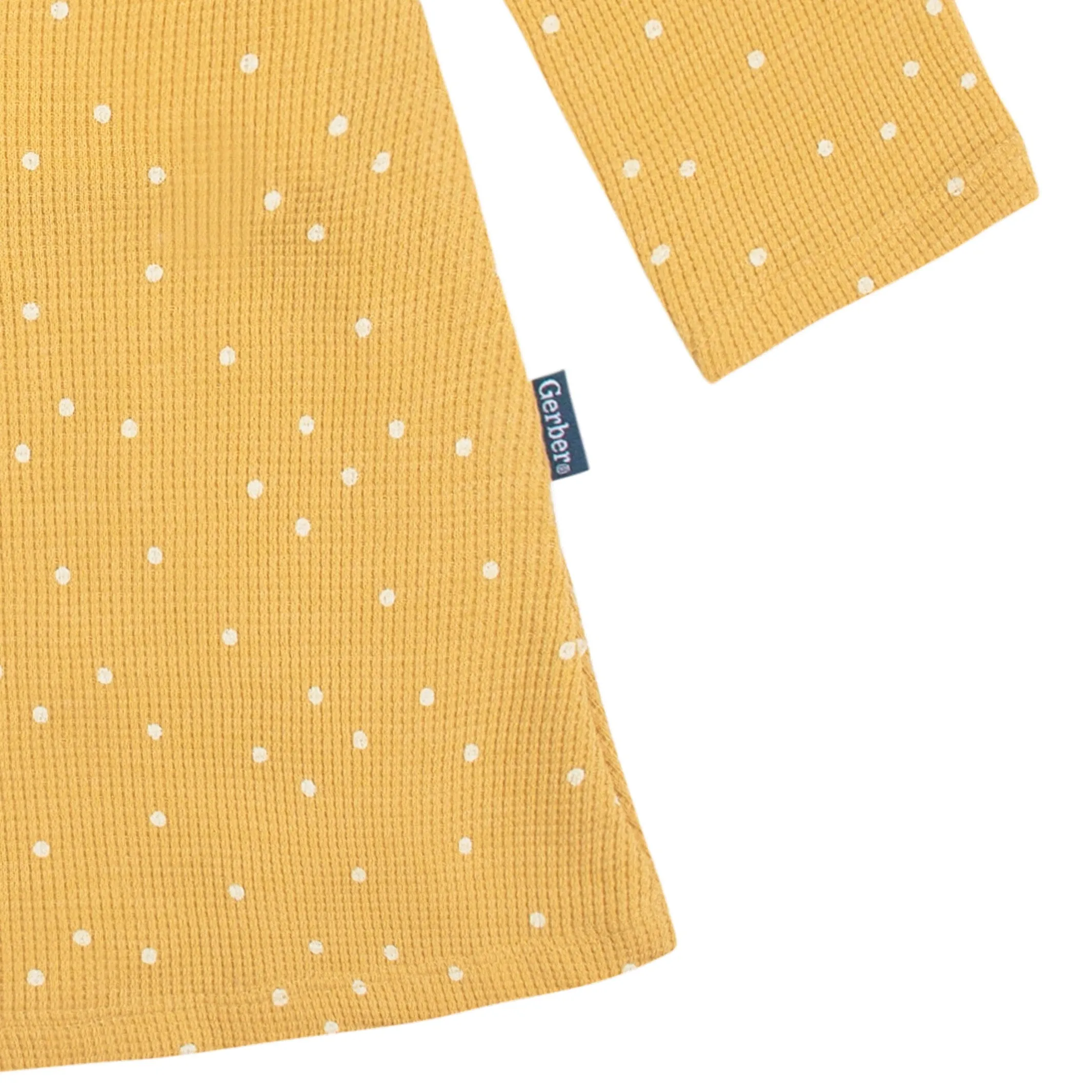 Infant and Toddler Girls Yellow Dots Dress with Ruffle Gerber Childrenswea