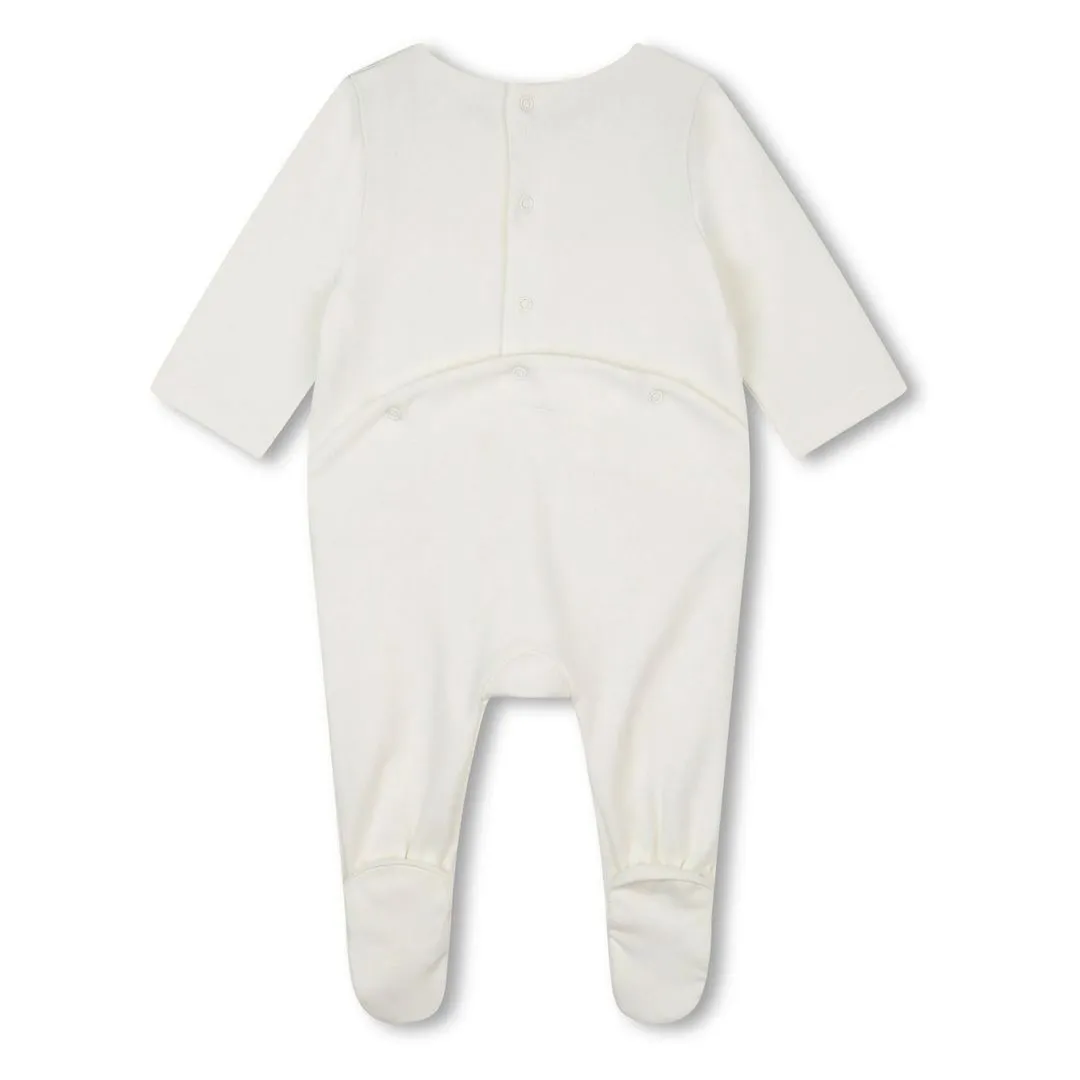 Ivory Embroidered Babygrow Toy Set