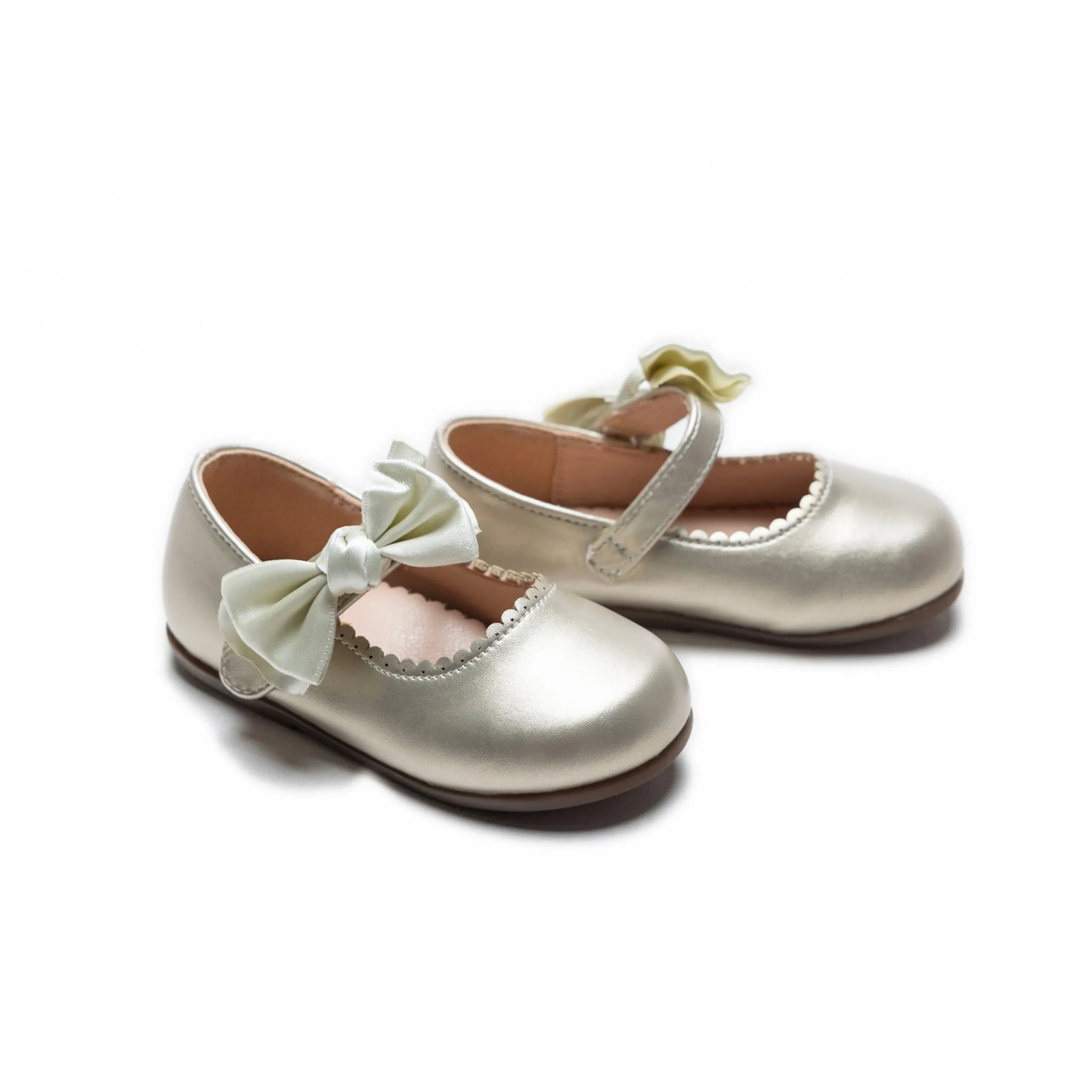 Ivory Satin Elodie Bow Flats