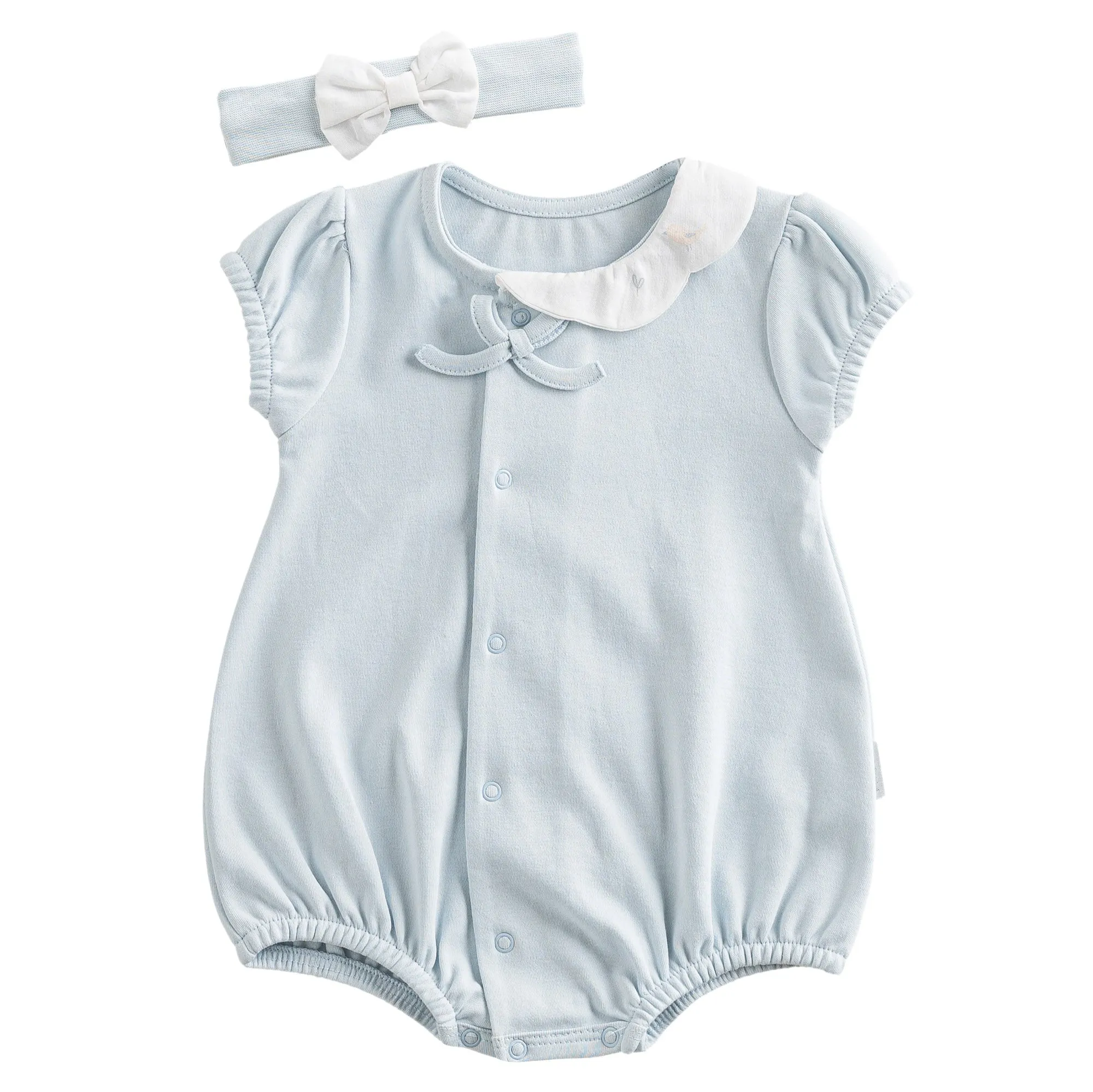 Light Blue Spring Birds Shortie & Headband