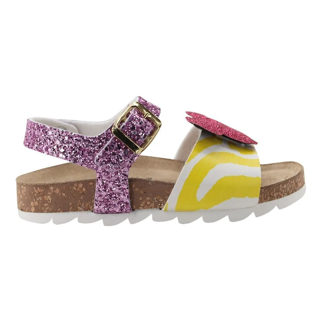 Magenta Minnie Motif Sandals