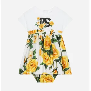 Multicolor Rose Print Dress Set