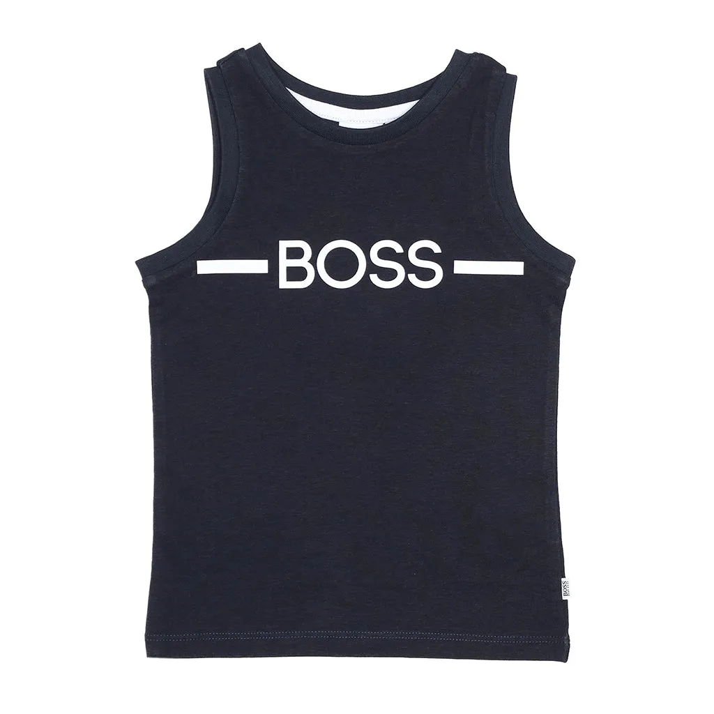 Navy Logo Tank Top