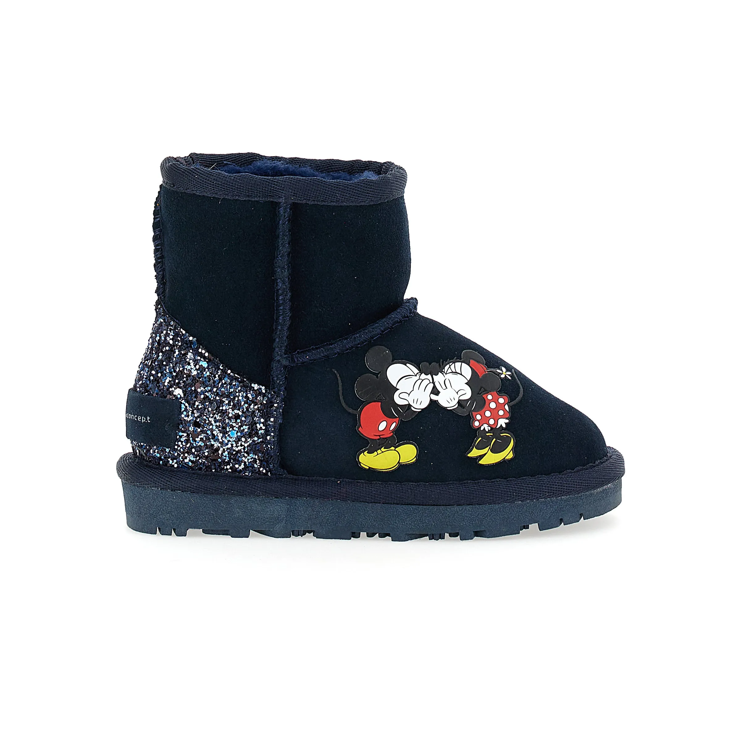 Navy Mickey   Minnie Glitter Tab Winter Boots