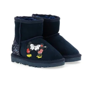 Navy Mickey   Minnie Glitter Tab Winter Boots
