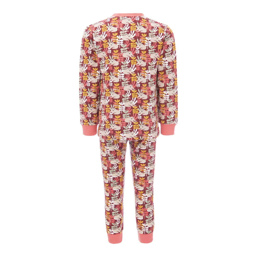 Orange Forest Leopard Print PJ Set