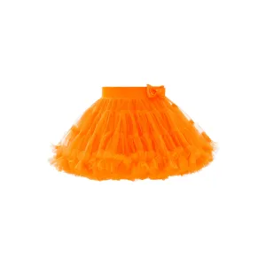 Orange Neon Bow Tutu Skirt