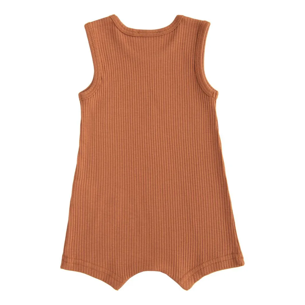 Orange Terracotta Sleeveless Modal Shortie