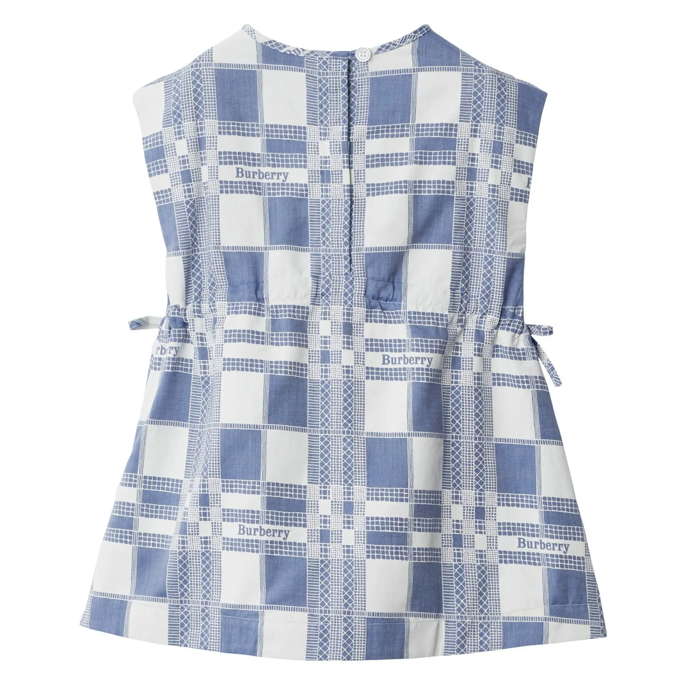 Pale Blue Check Cotton Dress