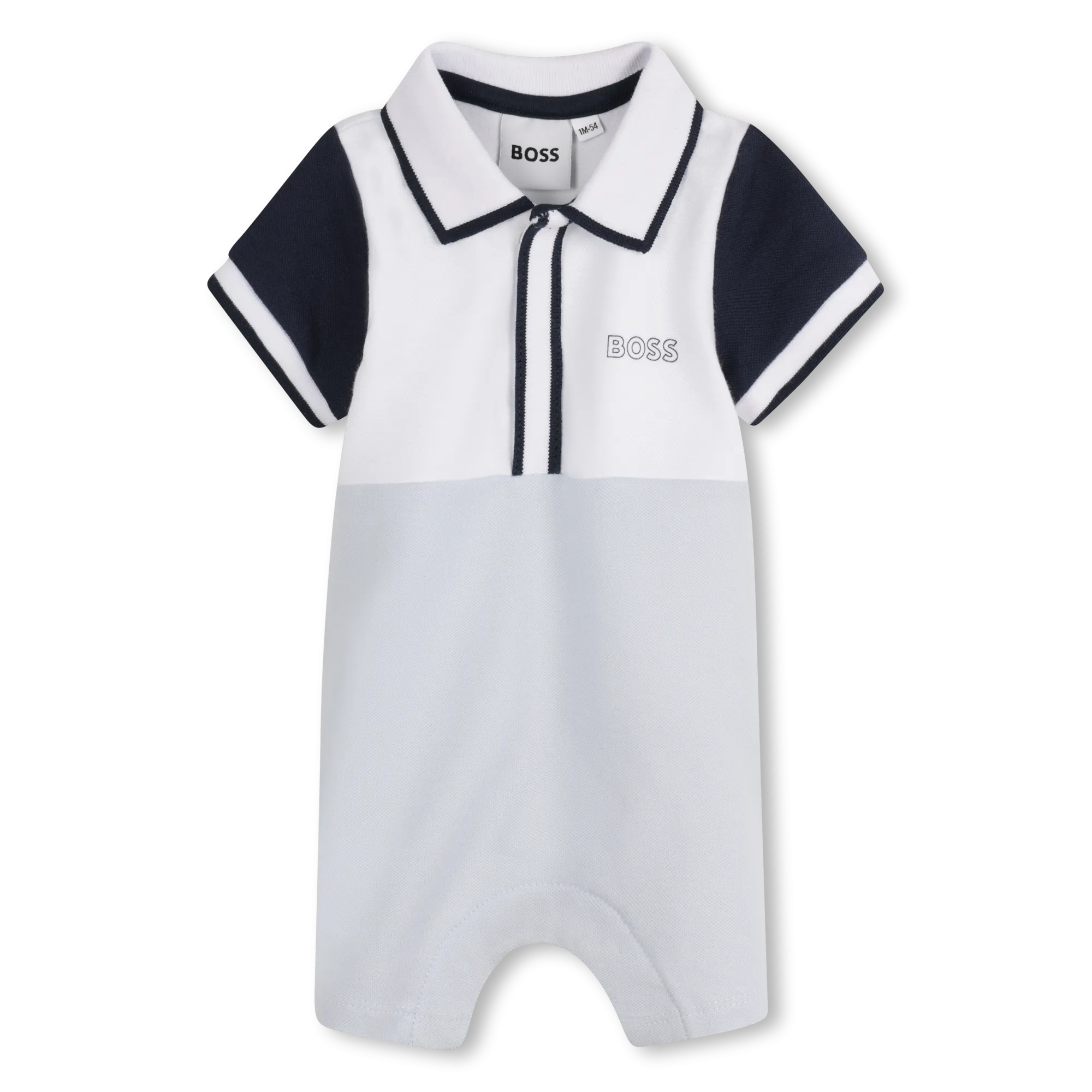Pale Blue Collared Baseball Shortie