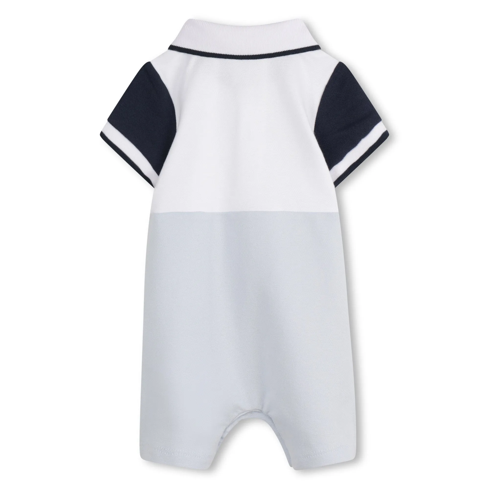 Pale Blue Collared Baseball Shortie