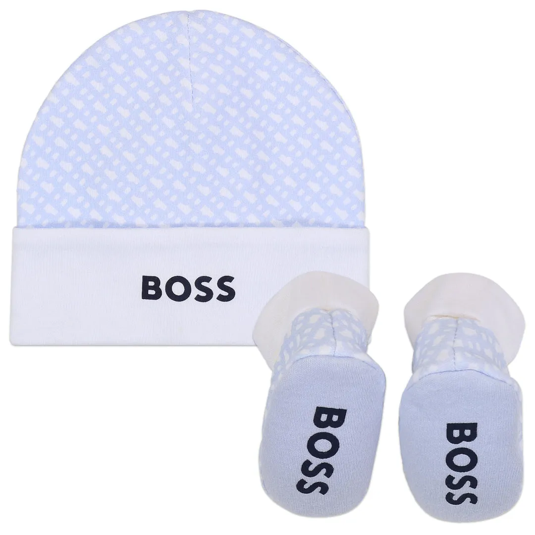 Pale Blue Hat & Booties Set