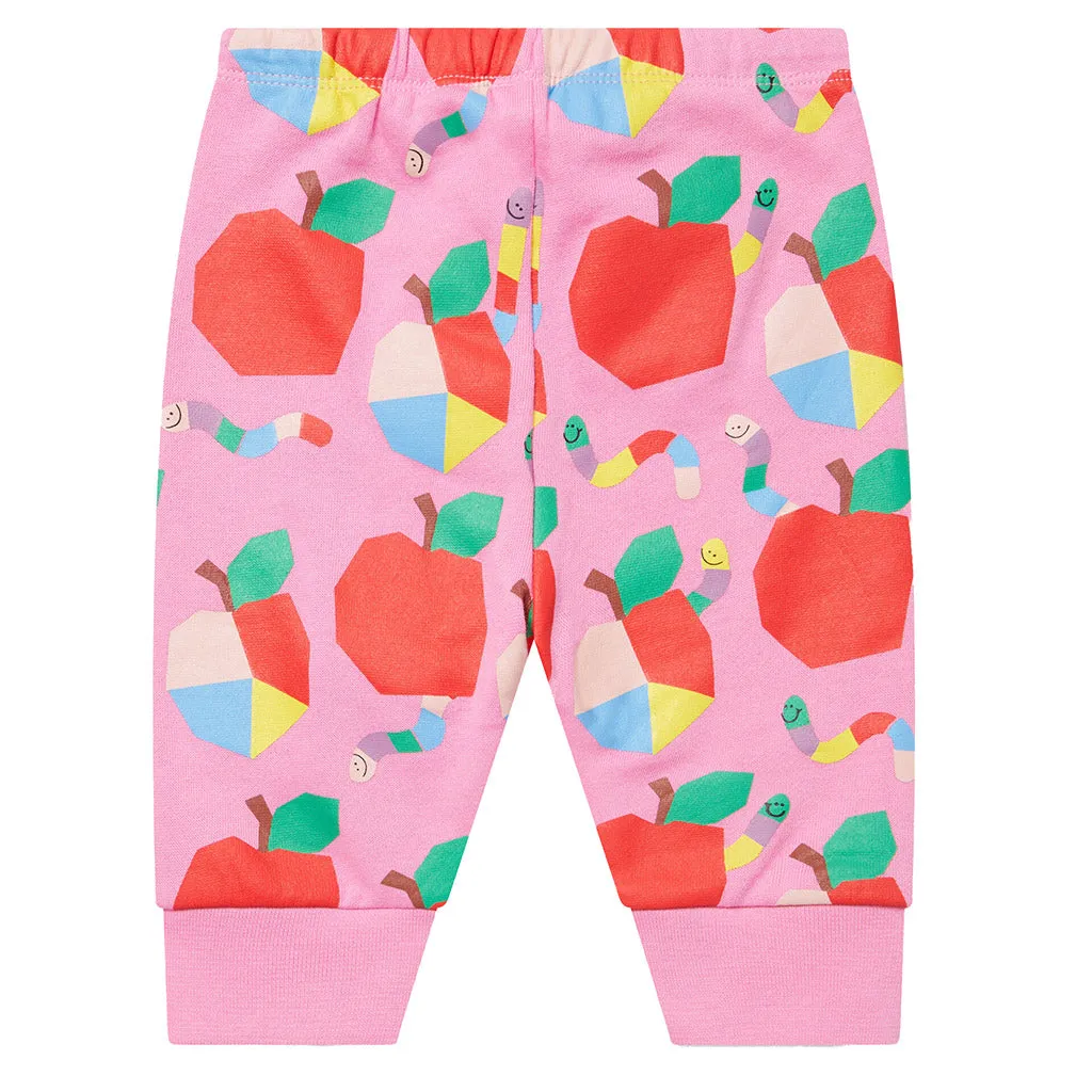 Pink Apple Print Joggers