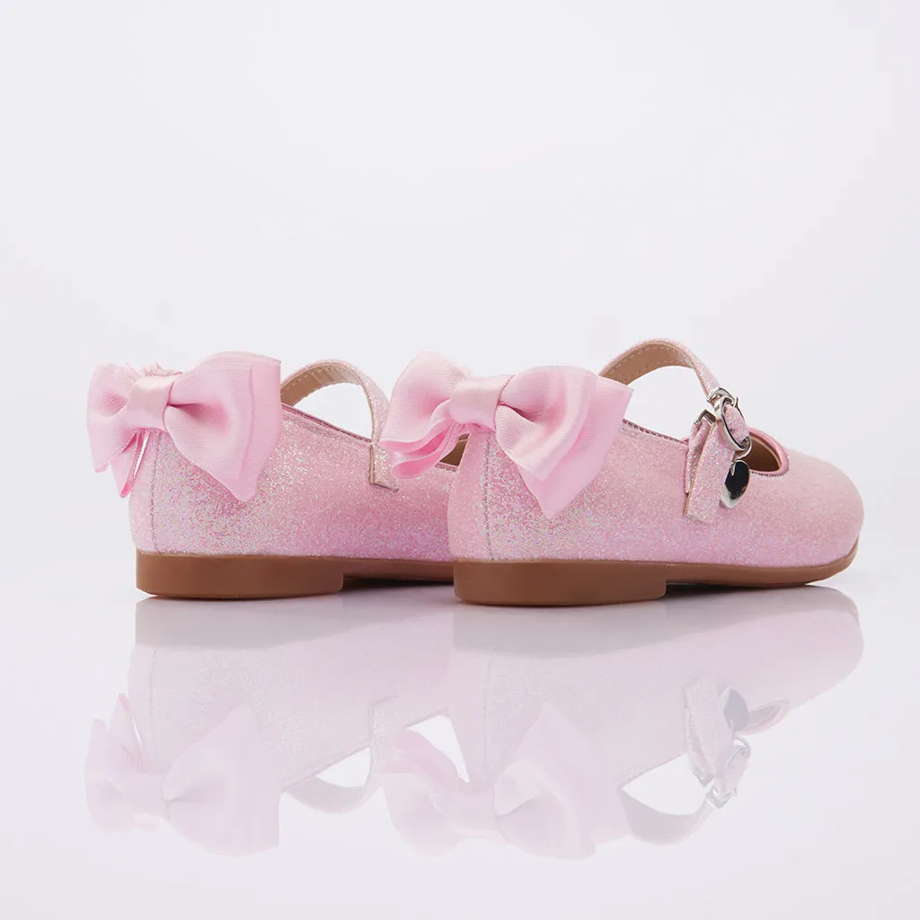 Pink Bubblegum Glitter Bow Flats