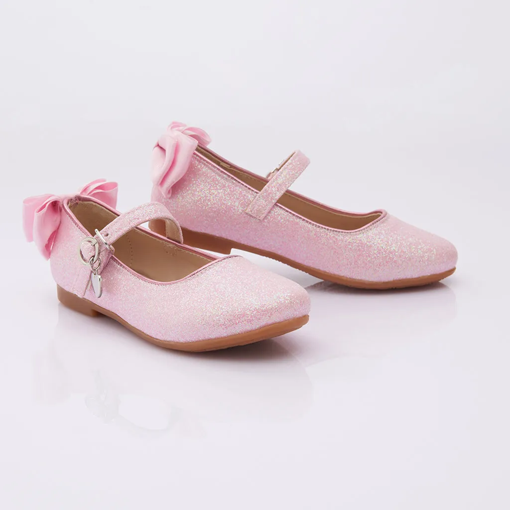 Pink Bubblegum Glitter Bow Flats