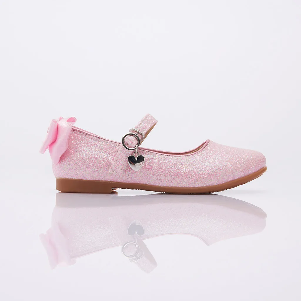 Pink Bubblegum Glitter Bow Flats