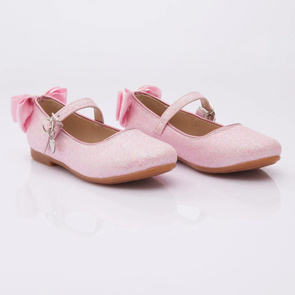 Pink Bubblegum Glitter Bow Flats