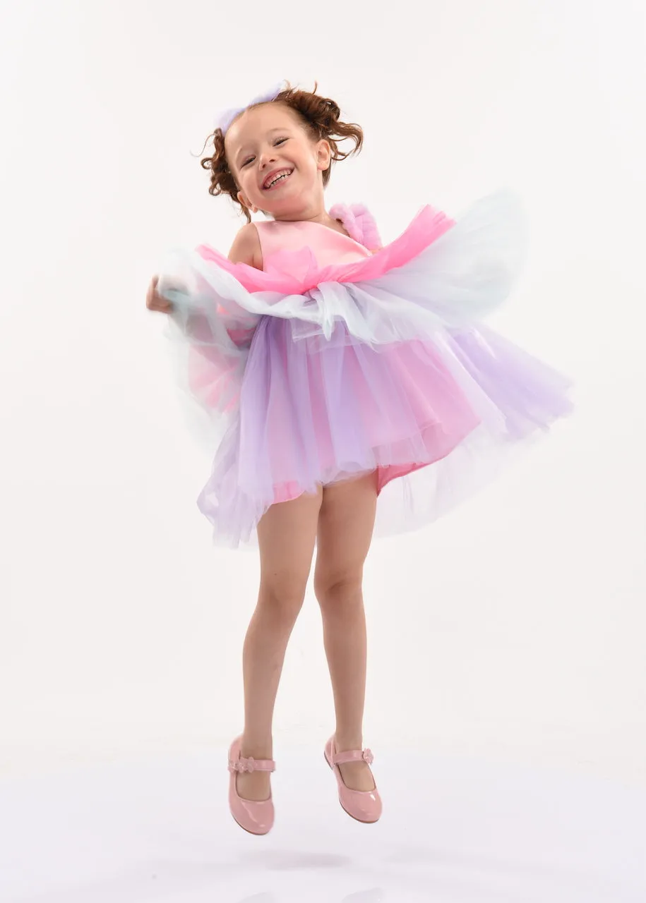 Pink Cakepop Multicolor Layered Tulle Dress