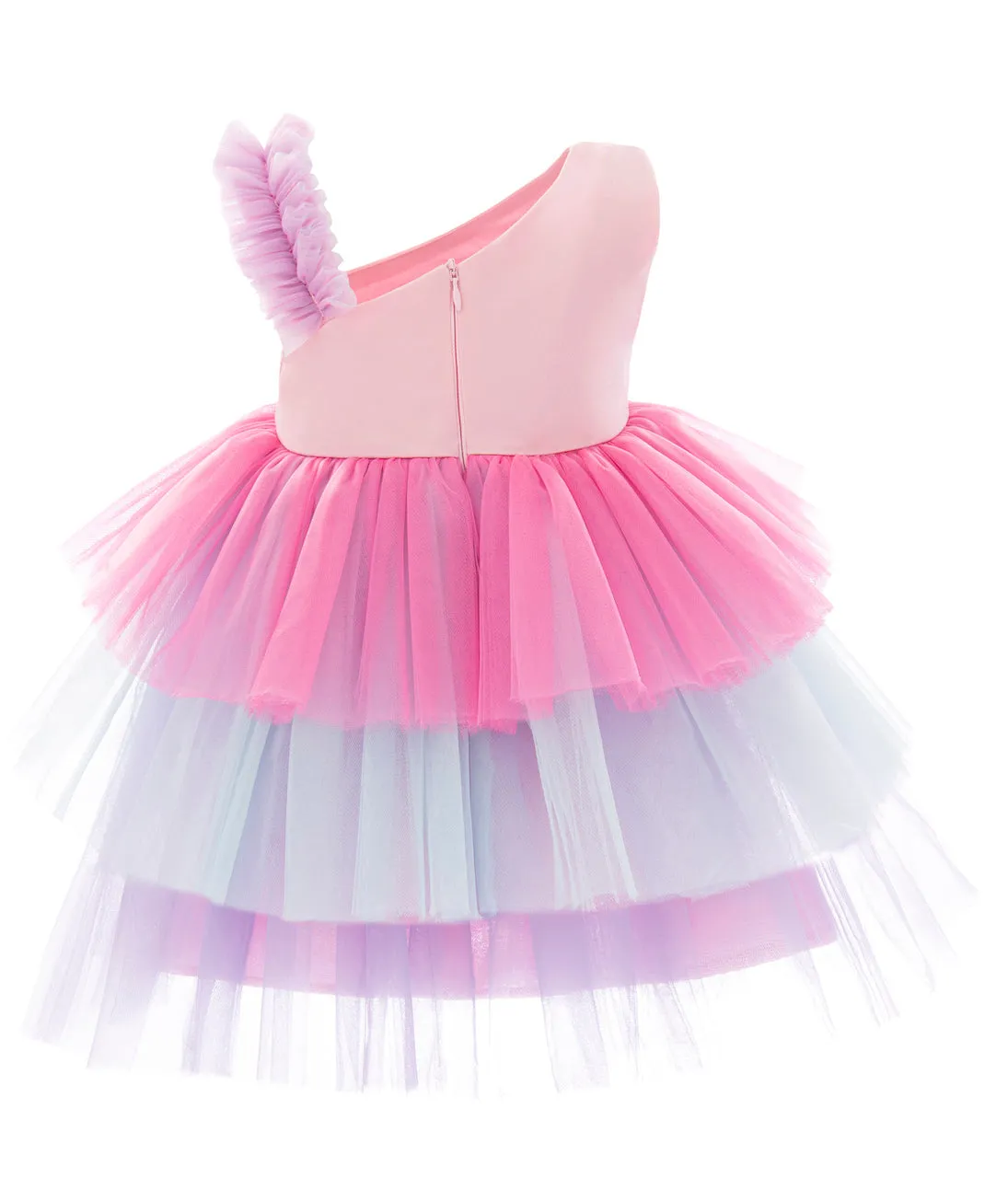 Pink Cakepop Multicolor Layered Tulle Dress