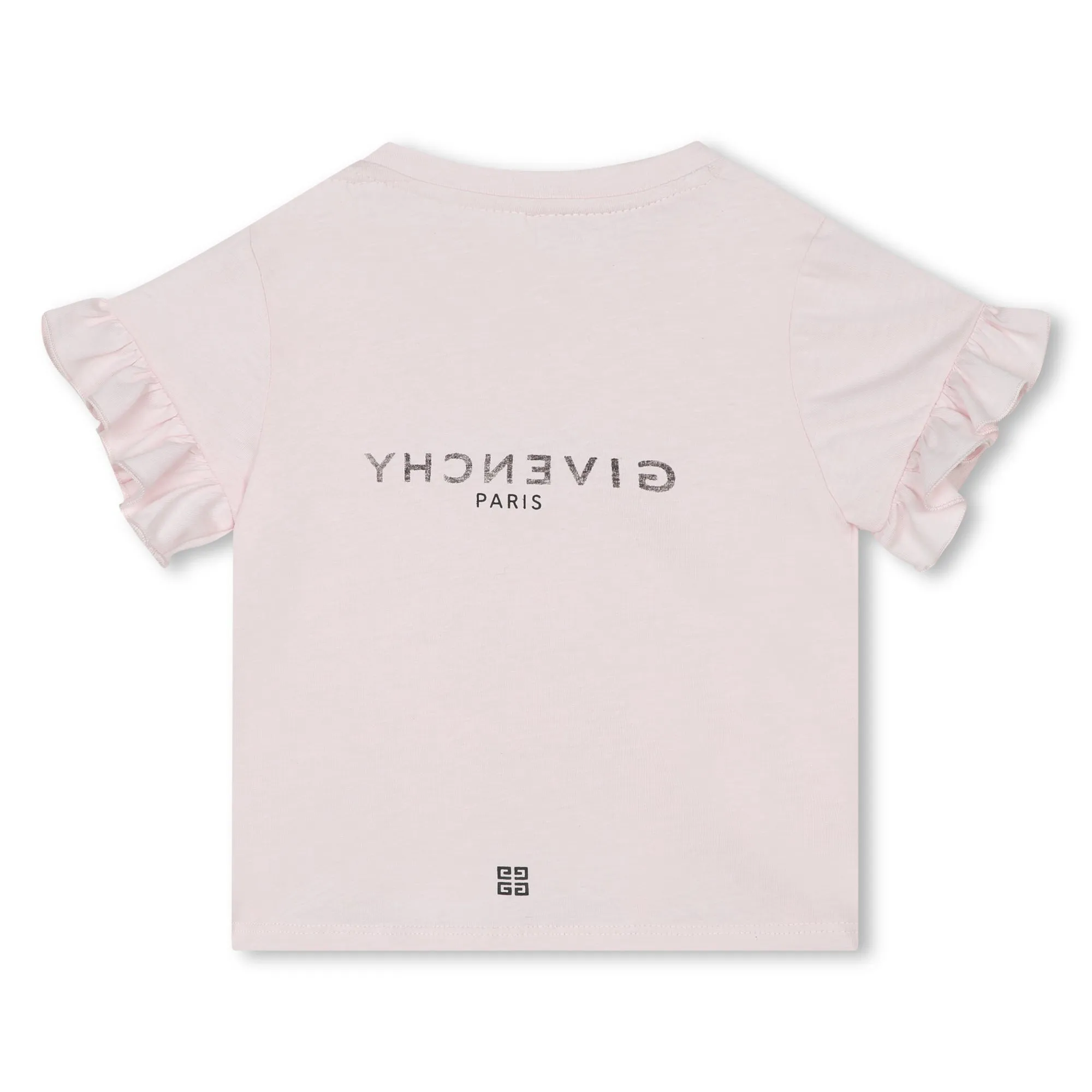 Pink Cotton T-Shirt with Ruffles