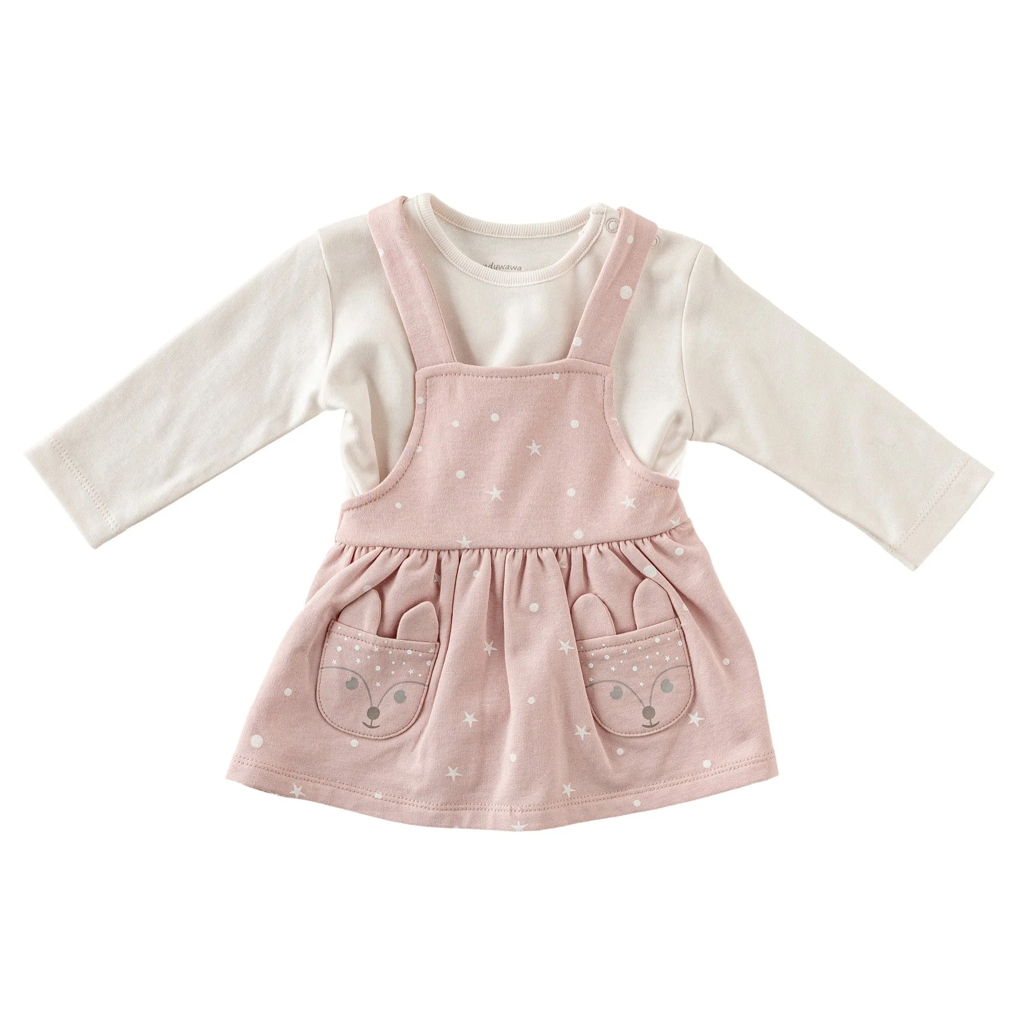 Pink Deer Pinafore Dress