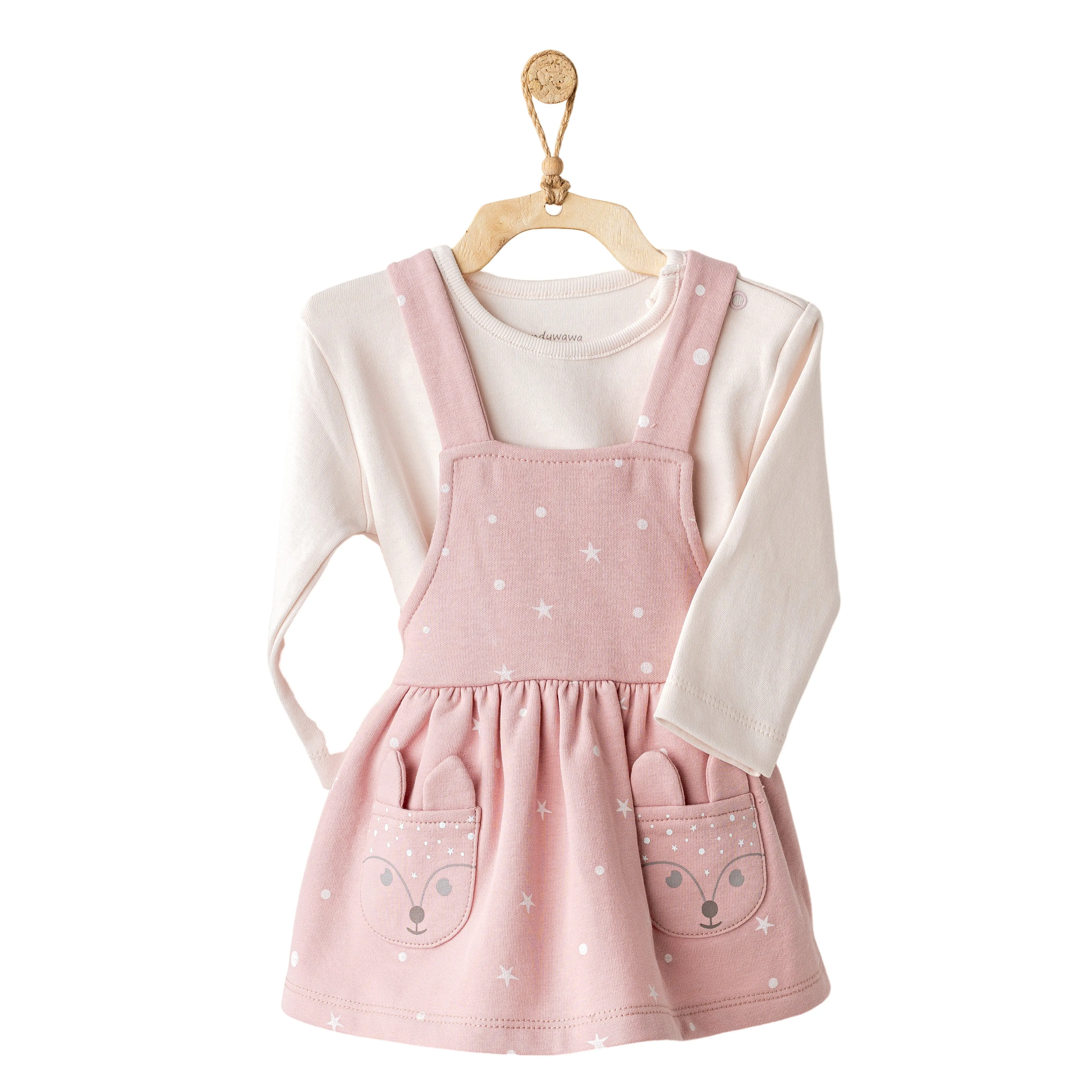 Pink Deer Pinafore Dress