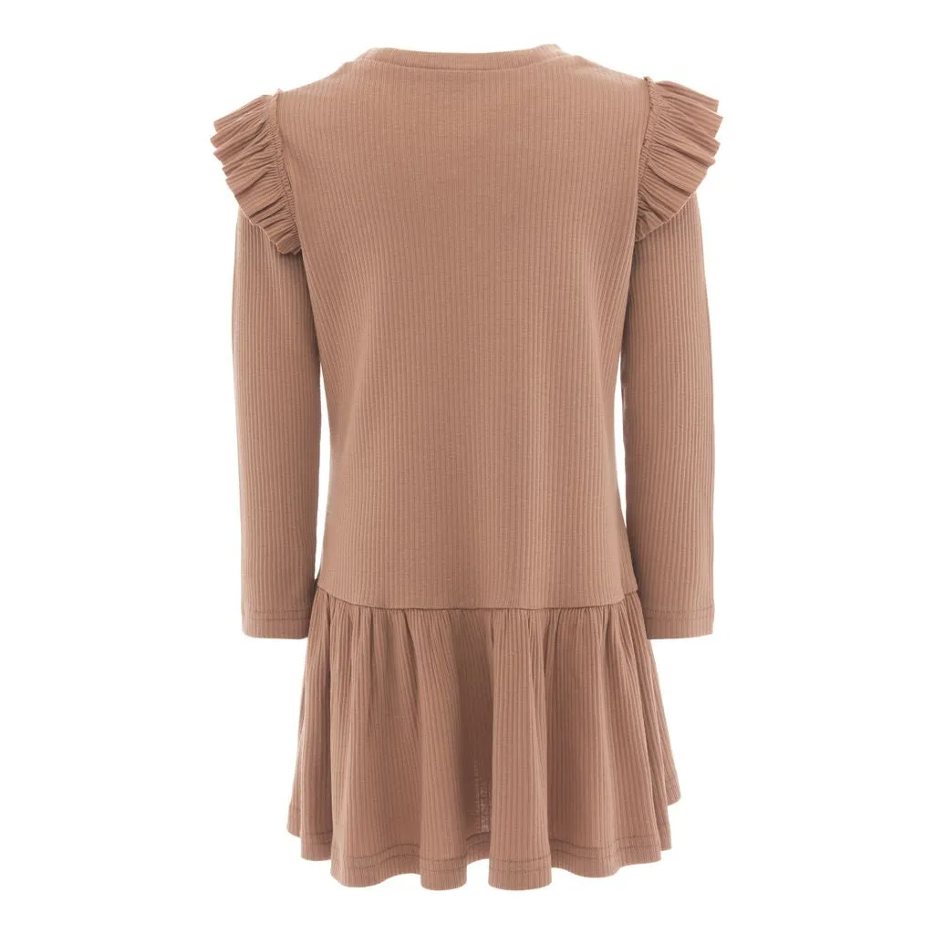 Pink Fawn Modal Ruffle Dress